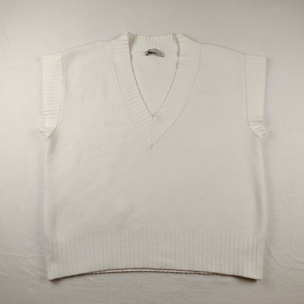 Zara V Neck Sweater Vest Womens Large Oversized Knit